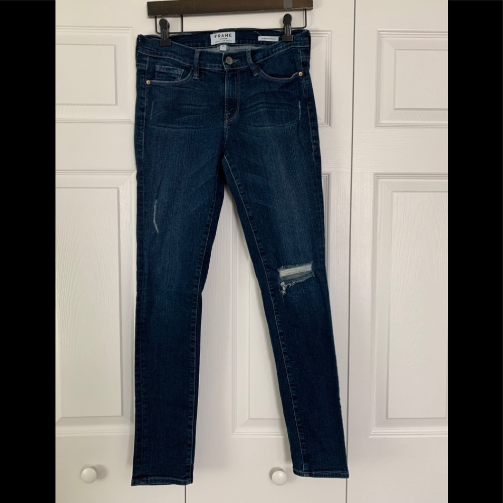 FRAME Le Skinny de Jeanne Distressed Jeans - Picture 9 of 15